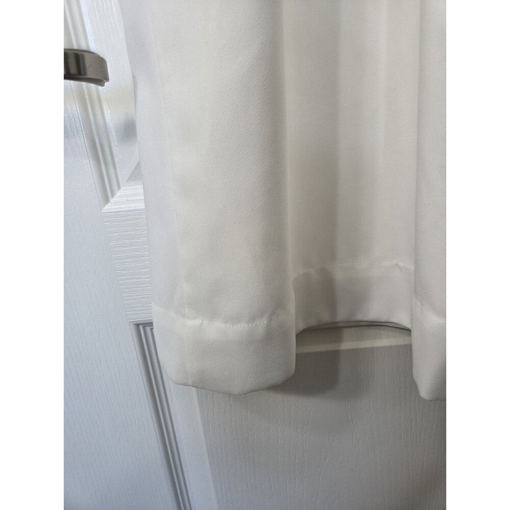 Avec Les Filles White Fitted Wide Leg V-Neck Cropped One-Piece Jumpsuit, Size 2 - Picture 15 of 16